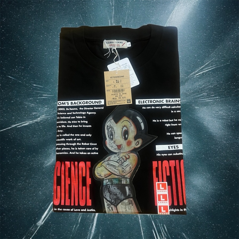 Astro Boy Rare Tezuka Mighty Atom 3D Hologram Men’s T Shirt Size L Anime Vintage